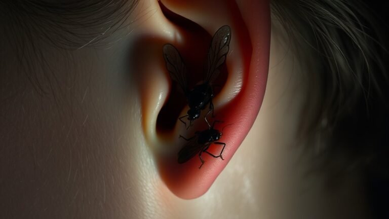 insects emerging from ears