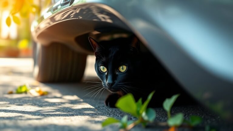 cat under car symbolism