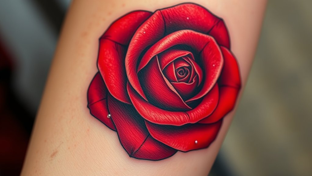 red rose tattoo symbols